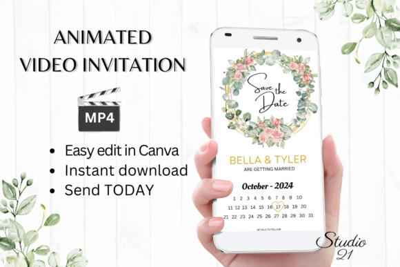 Animated Save the Date W228B: A Modern Typography Choice
