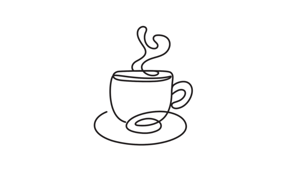 Animated Teacup & Coffee: Elegant Line Art for Visuals