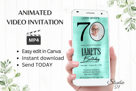 Celebrate a Milestone: Designing with the Digital 70th Birthday Invitation BN128Q