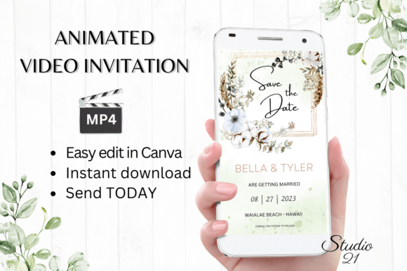 Effortless Elegance: Your Boho Save the Date Announcement W2102