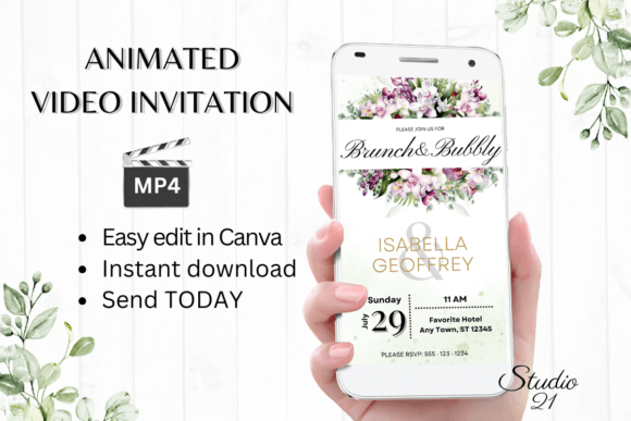 Elegant Invitations with Orchids Wedding Brunch Invite W9456