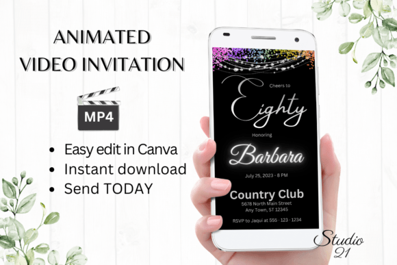 Mobile 80th Birthday Party Invite BF141: A Designer’s Take
