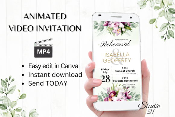 Orchids Rehearsal Dinner Invite W7458: A Digital Design Tool