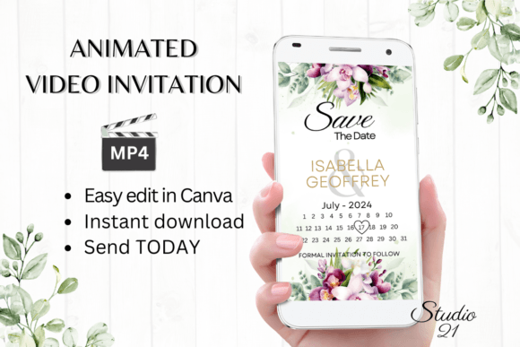 Orchids Save the Date W2458B: Your Digital Animated Invitation