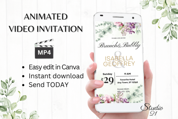 Orchids Wedding Brunch Invite W9452: Elegant Digital Invitations