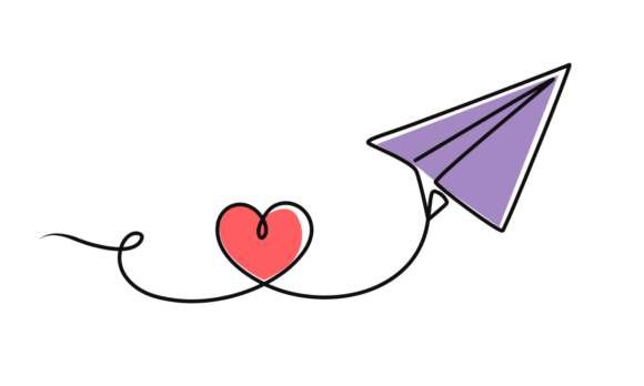 Paper Plane with Heart Love Shape Motion: An Animated Design Asset
