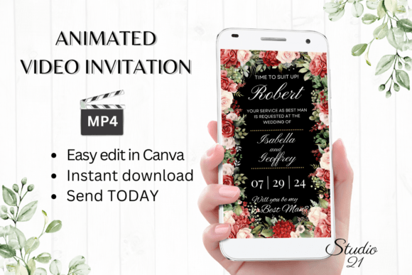 Red Roses Best Man Proposal W3441BM: A Bold Digital Choice