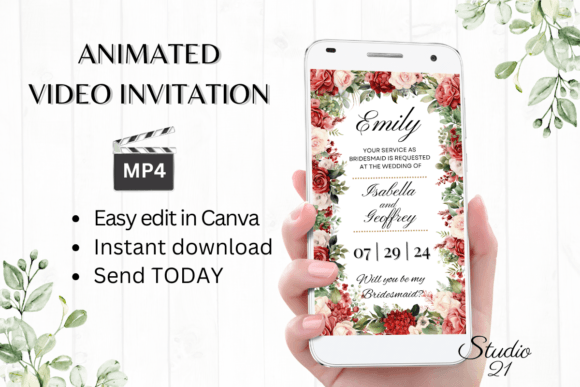Red Roses Bridesmaid Proposal W3440M: A Modern Serif for Elegant Branding