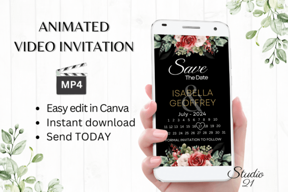 Red Roses Save the Date: An Animated Template Guide