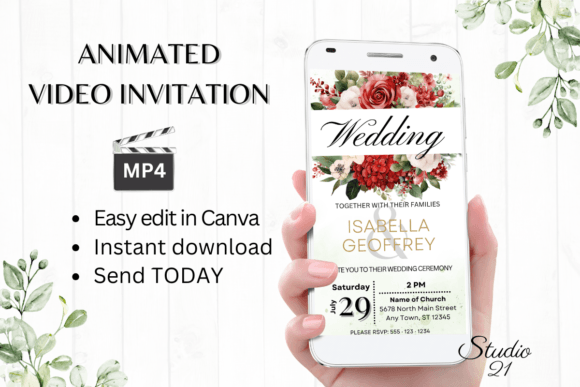 Red Roses Wedding Invitation W8446: A Modern Digital Solution