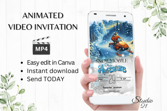 Send Your Snowmobile Adventure Trip Invitation in Minutes