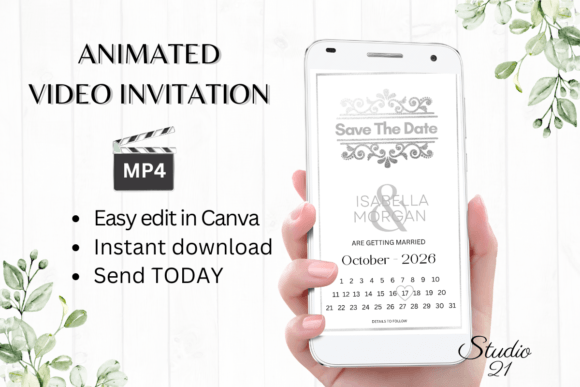 Silver Wedding Save the Date W2936B: Celebrate 25 Years with Style